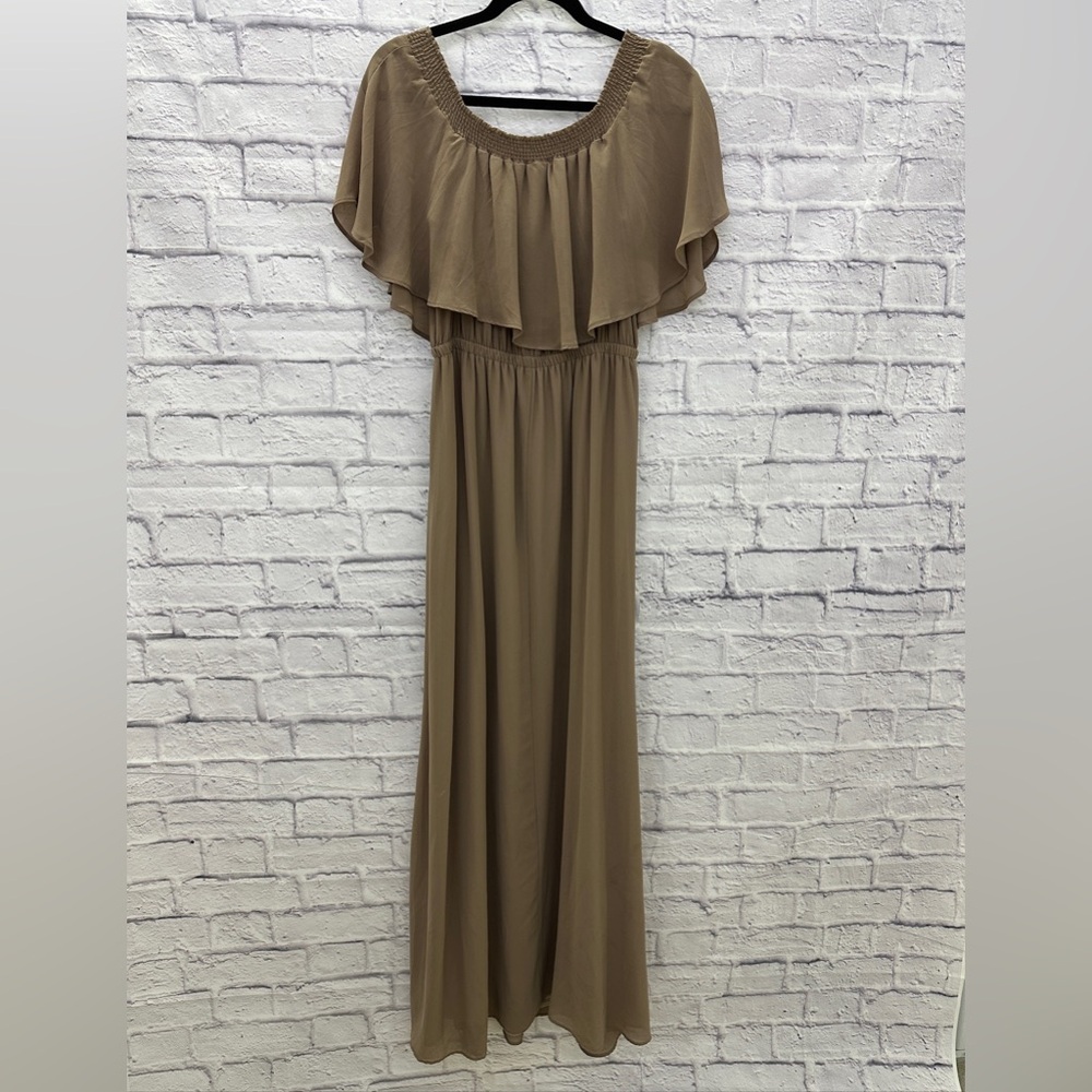 Show Me Your MuMu Tan Maxi Dress